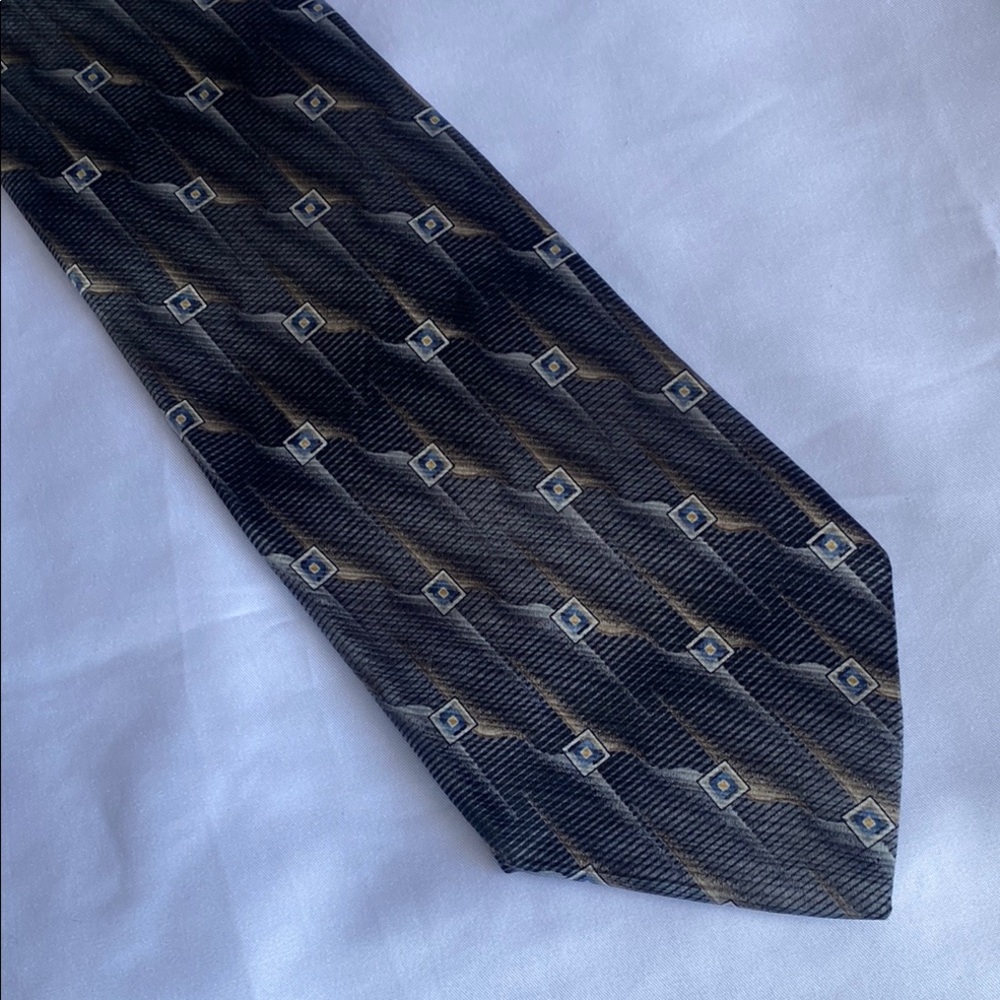 Vintage Rare Dior Black and Gold Formal Tie